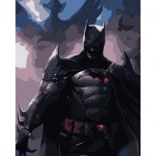 Картина по номерами Strateg ПРЕМИУМ Силуэт Бэтмена размером 40х50 см (DY166)