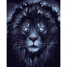Картина по номерами Strateg ПРЕМИУМ Темный лев размером 40х50 см (DY196)