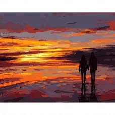 Картина по номерами Strateg ПРЕМИУМ Отражение неба размером 40х50 см (DY217)