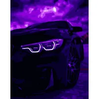 Картина за номерами Strateg ПРЕМІУМ Фара у фіолетовому світлі розміром 40х50 см (DY280)