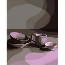 Картина за номерами Strateg ПРЕМІУМ Посуд на столі розміром 40х50 см (DY322)