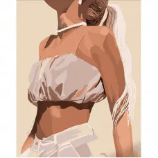 Картина за номерами Strateg ПРЕМІУМ Білий топ розміром 40х50 см (DY334)