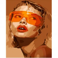 Картина за номерами Strateg ПРЕМІУМ Жовті окуляри розміром 40х50 см (DY338)