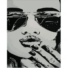 Картина за номерами Strateg ПРЕМІУМ Чорно-білий поцілунок розміром 40х50 см (DY364)