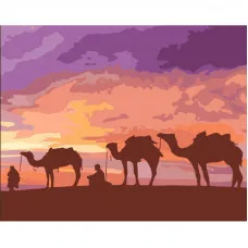 Картина за номерами Strateg ПРЕМІУМ Бедуїни Єгипту з лаком розміром 40х50 см (DY373)