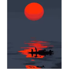 Картина за номерами Strateg ПРЕМІУМ Місячна стежка розміром 40х50 см (DY375)