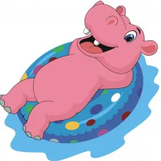 Картина за номерами "Бегемотик на кругу" 30х30 см ES095