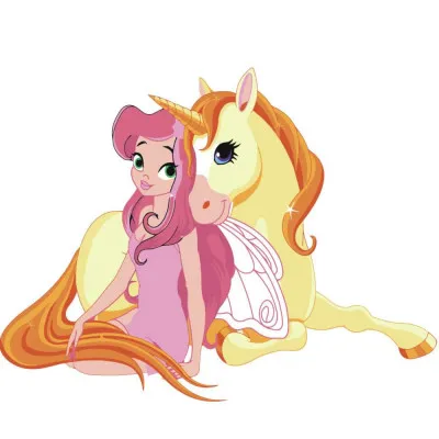 Картина за номерами "Дівчинка з єдинорогом " 30х30 см ES104