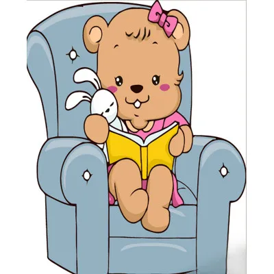 Картина за номерами Strateg ПРЕМІУМ Ведмедик-дівчинка розміром 30х30 см (ES120)