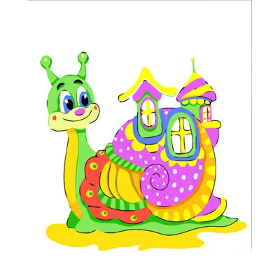 Картина за номерами Strateg ПРЕМІУМ Равлик з будиночком розміром 30х30 см (ES124)