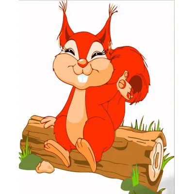 Картина за номерами Strateg ПРЕМІУМ Грайлива білочка розміром 30х30 см (ES140)