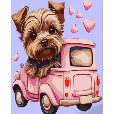 Картина за номерами Strateg ПРЕМІУМ Маленький Йорк розміром 30х30 см (ES158)