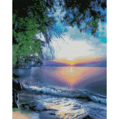 Алмазна мозаїка Захід сонця на березі океану 40х50 см FA20201 Алмазна мозаїка Захід сонця на березі океану 40х50 см FA20201