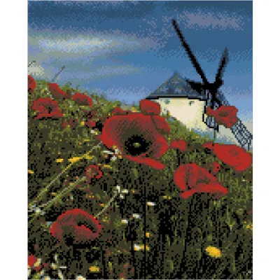 Алмазна картина Strateg ПРЕМІУМ Млин розміром 40х50 см FA40866