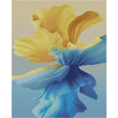 Алмазна картина Strateg ПРЕМІУМ Жовтоблакитний танок розміром 40х50 см FA40872