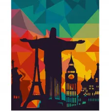 Картина за номерами Strateg ПРЕМІУМ Найвизначніші місця світу розміром 40х50 см (GS1047)