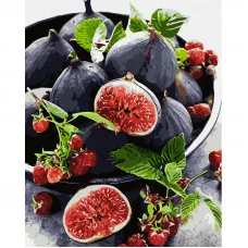 Картина за номерами Strateg ПРЕМІУМ Інжир з лаком розміром 40х50 см (GS1186)