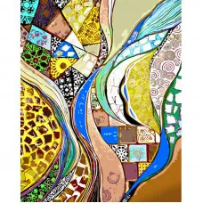 Картина за номерами Strateg ПРЕМІУМ Абстрактність фактури з лаком та з рівнем розміром 40х50 см (GS1405)