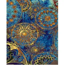 Картина за номерами Strateg ПРЕМІУМ Золоті прикраси з лаком та з рівнем розміром 40х50 см (GS1408)