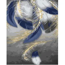 Картина за номерами Strateg ПРЕМІУМ Легкість пір'я з лаком та з рівнем розміром 40х50 см (GS1415)