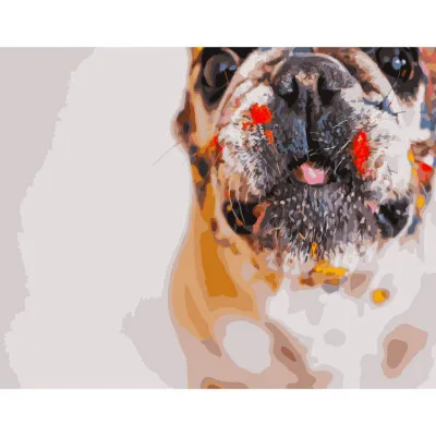 Картина за номерами Strateg ПРЕМІУМ Мокрий носик розміром 40х50 см (GS249) Картина за номерами Strateg ПРЕМІУМ Мокрий носик розміром 40х50 см (GS249)