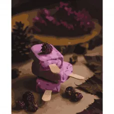 Картина по номерами Strateg ПРЕМИУМ Ежевиное мороженое размером 40х50 см (GS274)