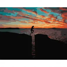 Картина по номерами Strateg ПРЕМИУМ Тренировка на закате размером 40х50 см (GS279)