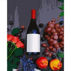 Картина по номерами Strateg ПРЕМИУМ Вино к ужину размером 40х50 см (GS287)