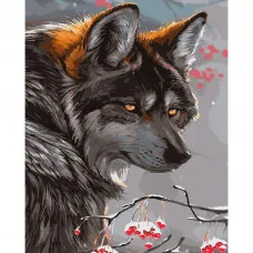 Картина по номерам Strateg ПРЕМИУМ Взгляд волка размером 40х50 см (GS456)