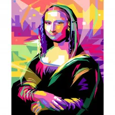 Картина по номерам Strateg ПРЕМИУМ Поп-арт Мона Лиза размером 40х50 см (GS463)
