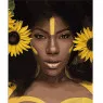 Картина за номерами Strateg ПРЕМІУМ Квіткова африканка розміром 40х50 см (GS586)