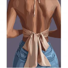 Картина за номерами Strateg ПРЕМІУМ Витончений бант розміром 40х50 см (GS592)