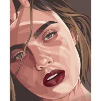 Картина за номерами Strateg ПРЕМІУМ Втомлений погляд розміром 40х50 см (GS643)