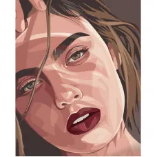 Картина за номерами Strateg ПРЕМІУМ Втомлений погляд розміром 40х50 см (GS643)