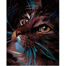 Картина за номерами Strateg ПРЕМІУМ Пронизливий погляд розміром 40х50 см (GS645)