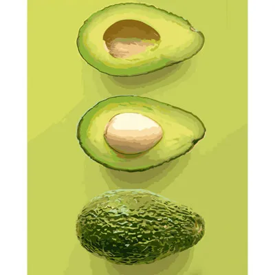 Картина за номерами Strateg ПРЕМІУМ Авокадо розміром 40х50 см (GS652)
