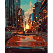 Картина по номерам Strateg ПРЕМИУМ Авто в Нью-Йорке размером 40х50 см (GS653)