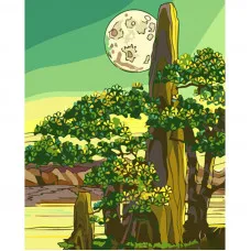 Картина за номерами Strateg ПРЕМІУМ Фантастичне дерево розміром 40х50 см (GS737)
