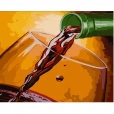 Картина по номерам Strateg ПРЕМИУМ Бокал вина с лаком размером 40х50 см (GS766)