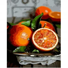 Картина за номерами Strateg ПРЕМІУМ Соковитий апельсин розміром 40х50 см (GS814)