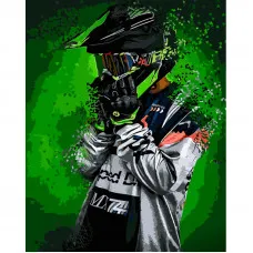 Картина за номерами Strateg ПРЕМІУМ Гонщик розміром 40х50 см (GS892)