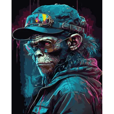 Картина за номерами Strateg ПРЕМІУМ Сувора мавпа розміром 40х50 см (GS904) Картина за номерами Strateg ПРЕМІУМ Сувора мавпа розміром 40х50 см (GS904)