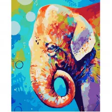Картина по номерам Strateg ПРЕМИУМ Поп-арт слон размером 40х50 см (GS933)