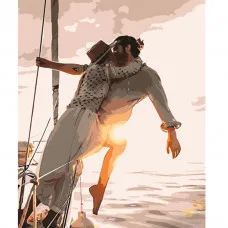 Картина за номерами Strateg ПРЕМІУМ Поцілунок над морем розміром 40х50 см (HH067)
