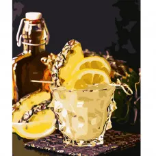 Картина по номерам Strateg ПРЕМИУМ Желтый лимонад размером 40х50 см (HH070)