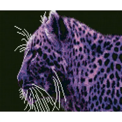 Алмазна мозаїка Фіолетовий гепард 30х40 см HX127