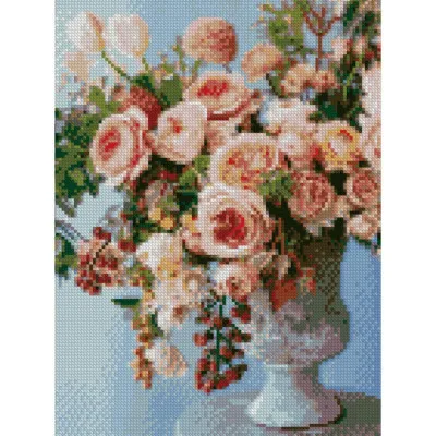 Алмазна мозаїка Букет трояндових троянд 30х40 см HX150