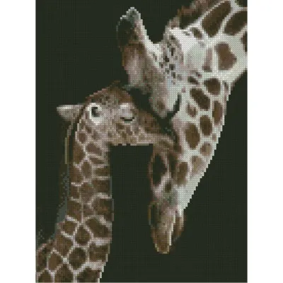Алмазна мозаїка Сім'я жирафів 30x40 см HX204 Алмазна мозаїка Сім'я жирафів 30x40 см HX204