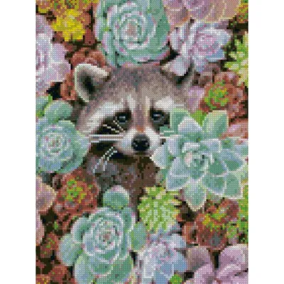 Алмазна мозаїка Енотик у квітках 30х40 см HX232 Алмазна мозаїка Енотик у квітках 30х40 см HX232