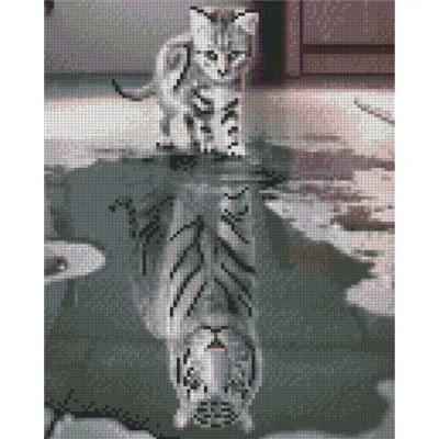 Алмазная мозаика Тигр-котенок 30x40 см HX316